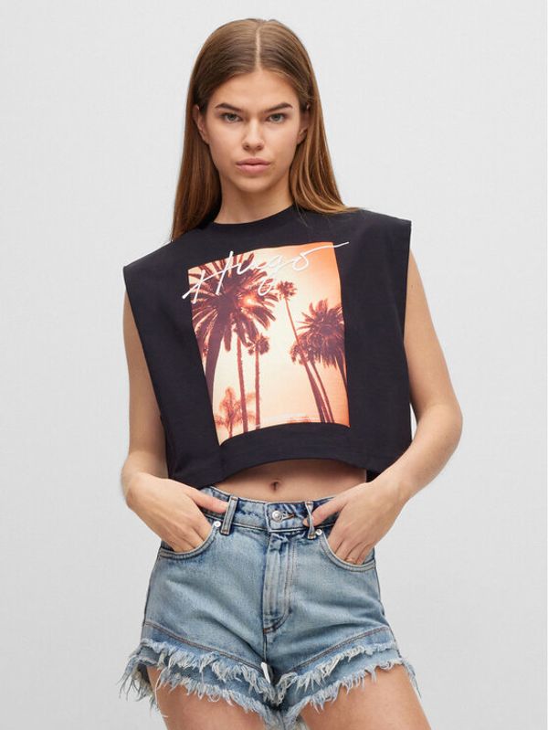 Hugo Hugo топ 50489122 Черен Regular Fit