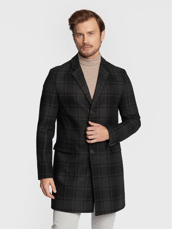 Hugo Hugo Вълнено палто Migor2241 50476704 Сив Regular Fit