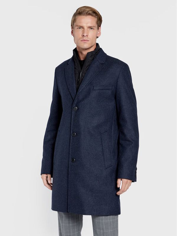 Hugo Hugo Вълнено палто Milogan2242 50484446 Тъмносин Regular Fit