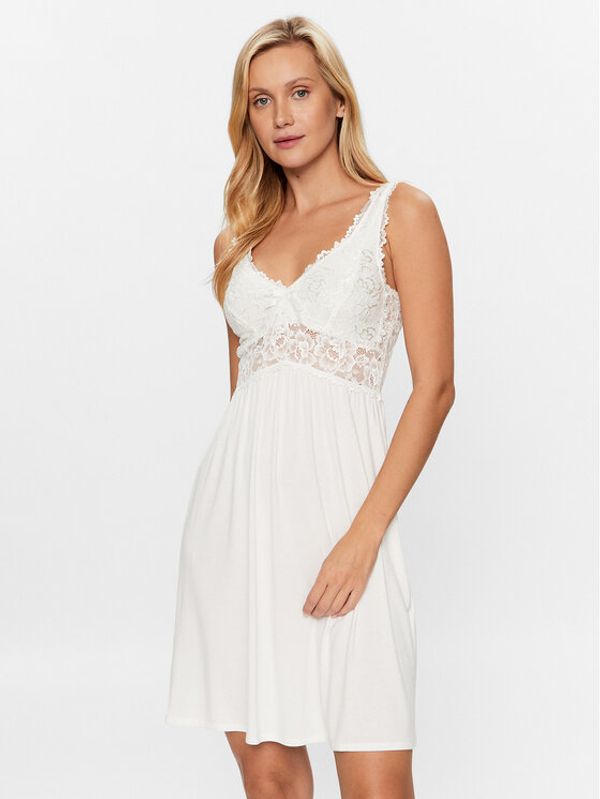 Hunkemöller Hunkemöller Ефирна нощница Nora 175246 Бял Feminine Fit