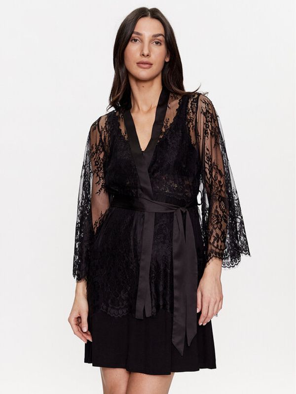 Hunkemöller Hunkemöller Халат 191636 Черен Regular Fit