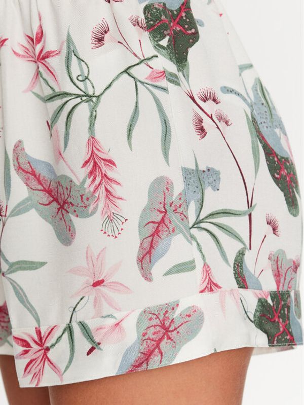 Hunkemöller Hunkemöller Пижамени шорти Jungle 202316 Бял Basic Fit