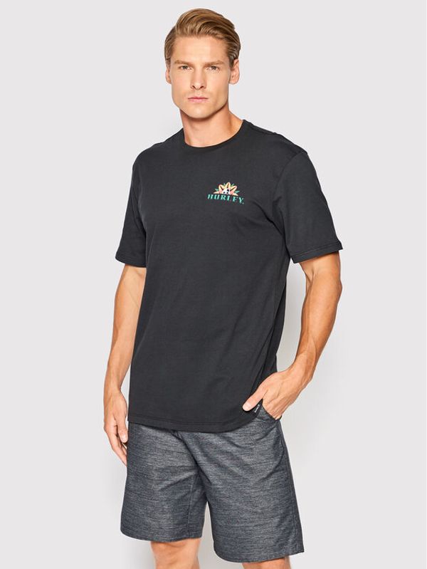 Hurley Hurley Тишърт Wash Dark Tropics MTS0029920 Черен Regular Fit