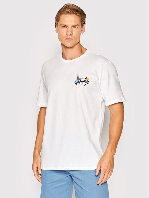 Hurley Hurley Тишърт Wash Parrot Bay MTS0029710 Бял Regular Fit