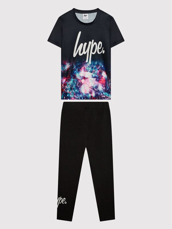 HYPE HYPE Комплект тишърт и клин Q4PAKEXTR056 Черен Regular Fit