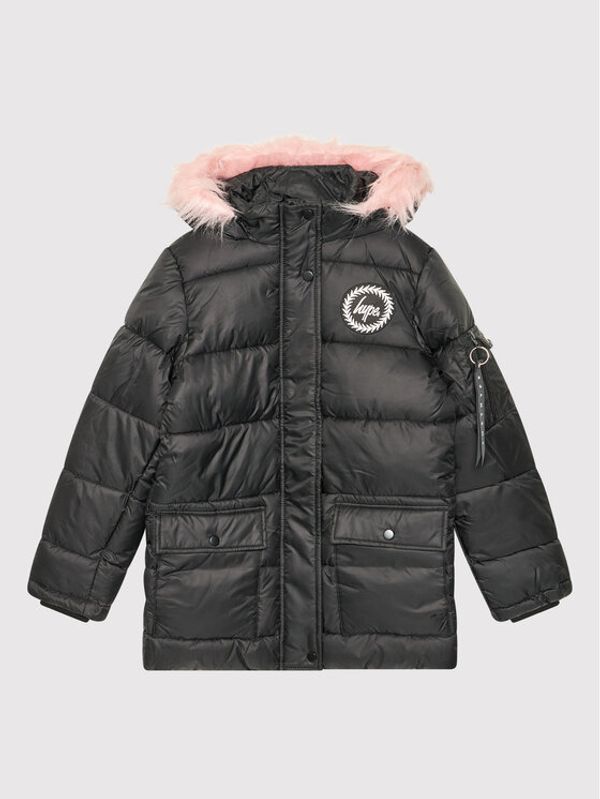 HYPE HYPE Пухено яке BTS21475 Черен Regular Fit