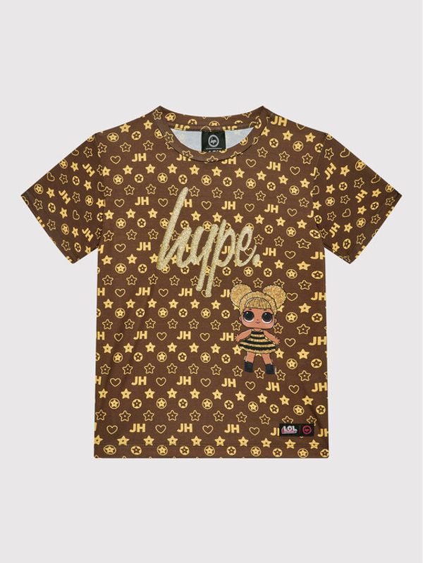 HYPE HYPE Тишърт L.O.L. LOLC21-005 Кафяв Regular Fit