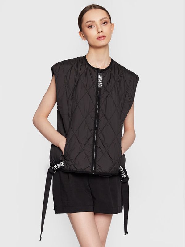 Ice Play Ice Play Елек 23E U2M0 J031 6408 9000 Черен Relaxed Fit