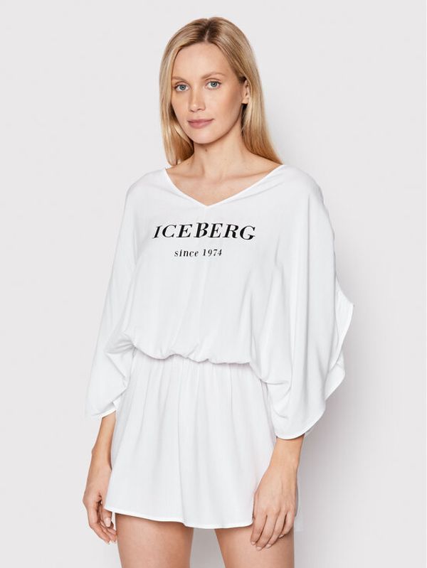 Iceberg Iceberg Плажна рокля ICE2WCU02 Бял Regular Fit