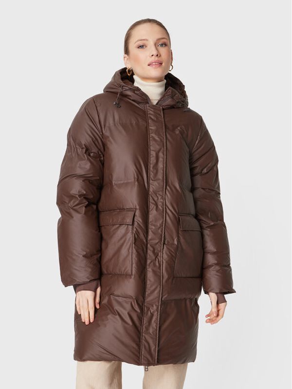 ICHI ICHI Пухено яке Faunus 20114839 Кафяв Regular Fit