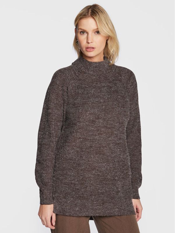 ICHI ICHI Пуловер Marat 20110409 Кафяв Regular Fit