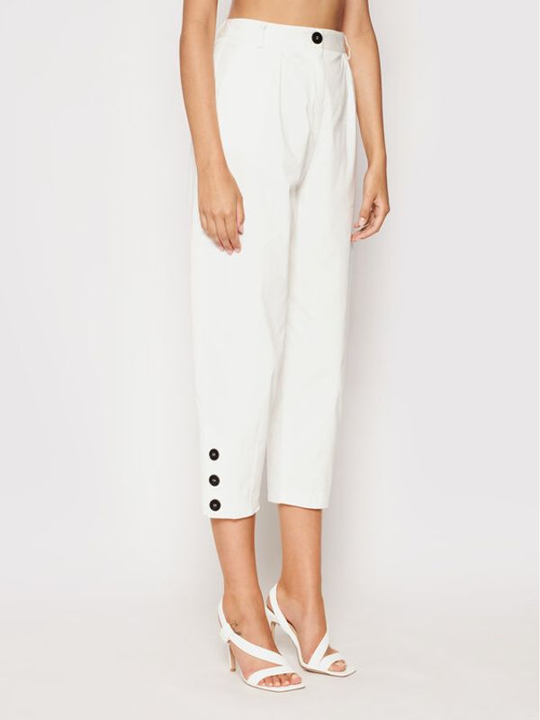 Imperial Imperial Текстилни панталони P2D0BNP Бял Relaxed Fit