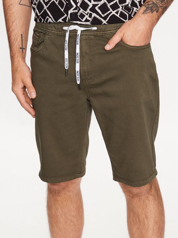 INDICODE INDICODE Шорти от плат Rosson 70-646 Каки Regular Fit