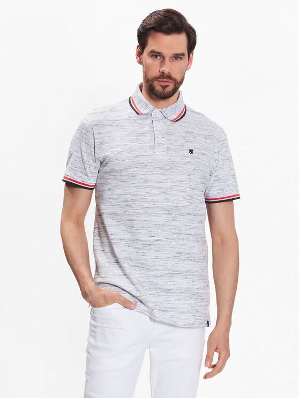 INDICODE INDICODE Тениска с яка и копчета Conley 40-317 Сив Regular Fit