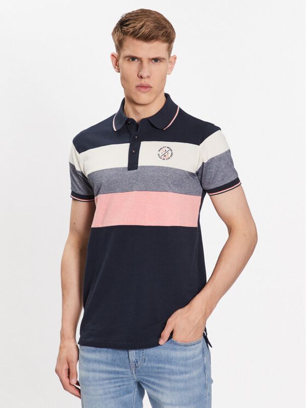 INDICODE INDICODE Тениска с яка и копчета Halls 40-937 Коралов Regular Fit