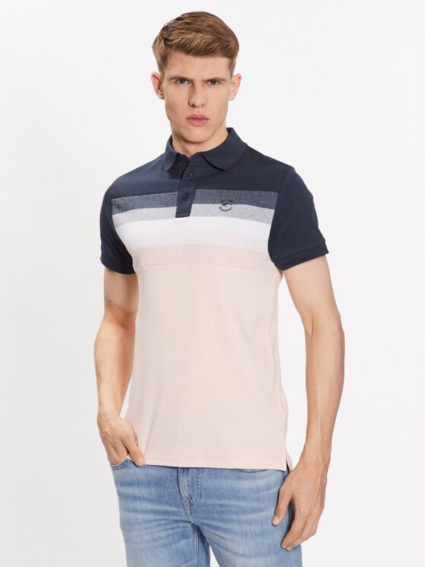 INDICODE INDICODE Тениска с яка и копчета Mobile 40-997 Розов Regular Fit