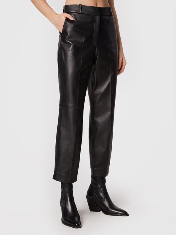 IVY OAK IVY OAK Кожени панталони Laura IO1122F8024 Черен Slim Fit