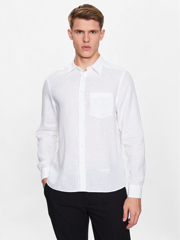 J.Lindeberg J.Lindeberg Риза Clean FMST07687 Бял Slim Fit