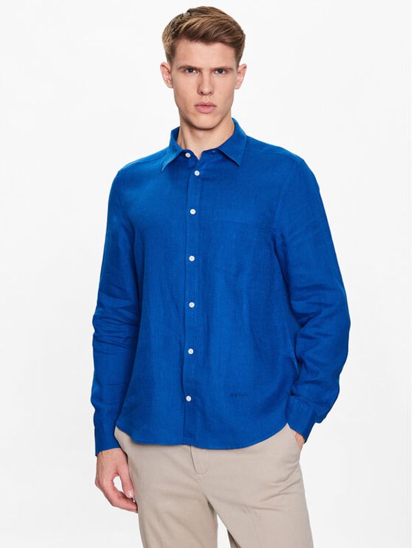 J.Lindeberg J.Lindeberg Риза Clean FMST07687 Тъмносин Slim Fit