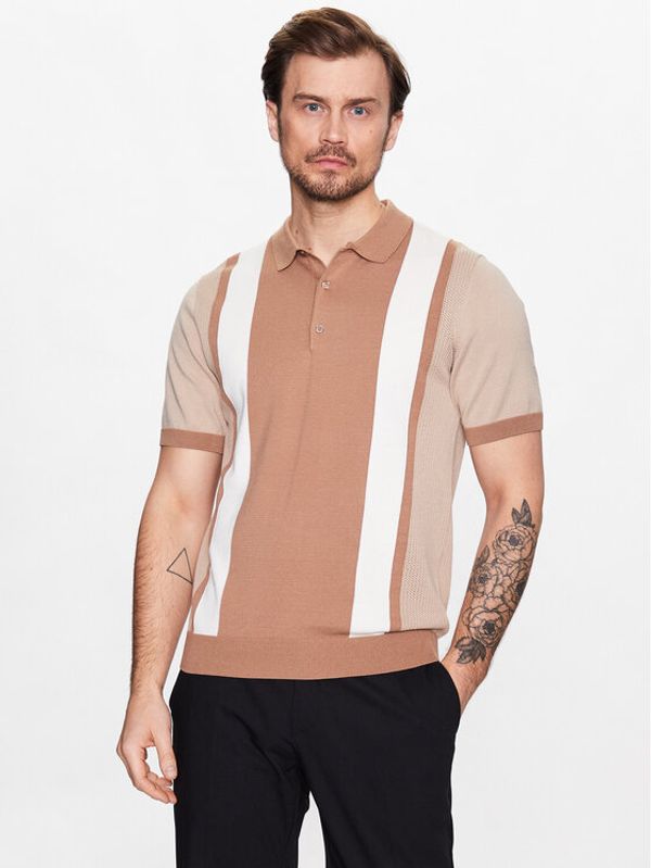 J.Lindeberg J.Lindeberg Тениска с яка и копчета Rey FMKW08324 Бежов Regular Fit