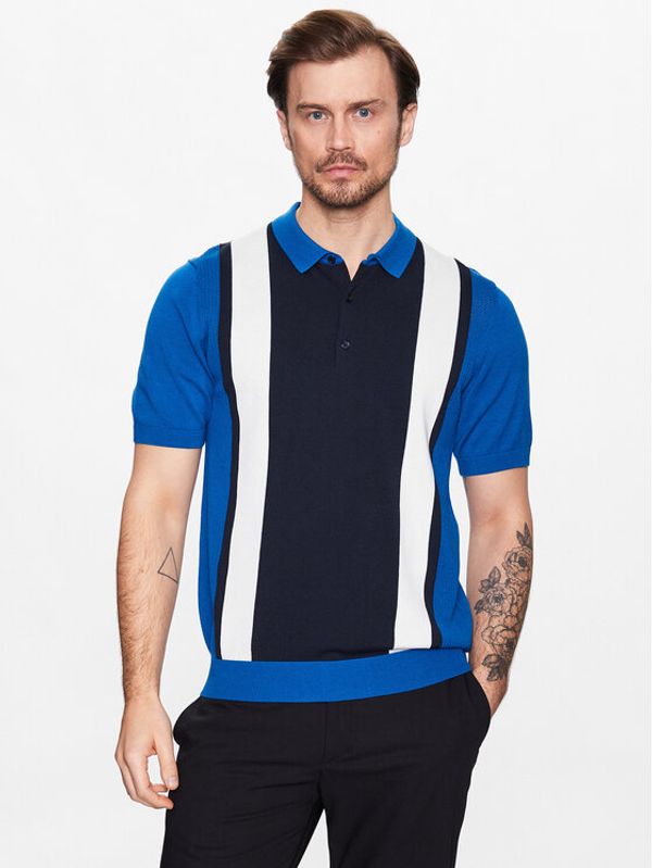 J.Lindeberg J.Lindeberg Тениска с яка и копчета Rey FMKW08324 Син Regular Fit