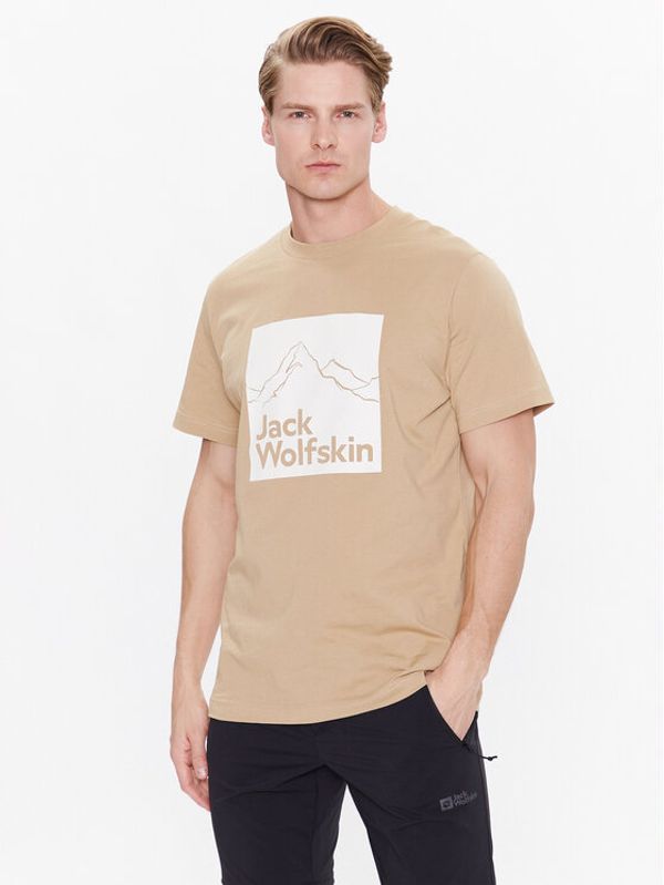 Jack Wolfskin Jack Wolfskin Тишърт Brand 1809021 Бежов Regular Fit