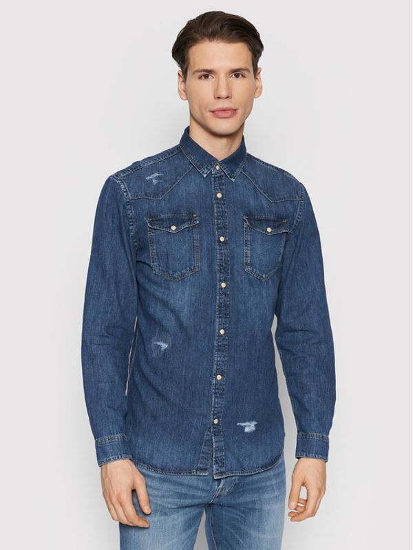 Jack&Jones Jack&Jones дънкова риза Sheridan 12188543 Тъмносин Regular Fit