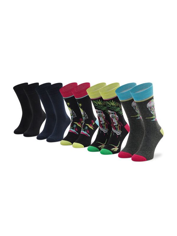 Jack&Jones Jack&Jones Комплект 5 чифта дълги чорапи мъжки Jacmelting Skull Sock 5-Pack 12205273 Тъмносин