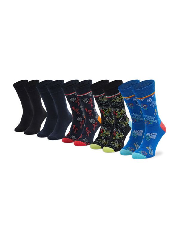 Jack&Jones Jack&Jones Комплект 5 чифта дълги чорапи мъжки Jacneon Tropical Sock 5-Pack 12205282 Тъмносин