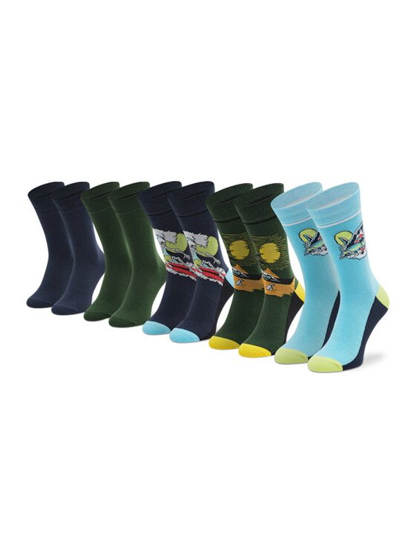 Jack&Jones Jack&Jones Комплект 5 чифта дълги чорапи унисекс Jacwave Skull Sock 12205322 r.OS Тъмносин