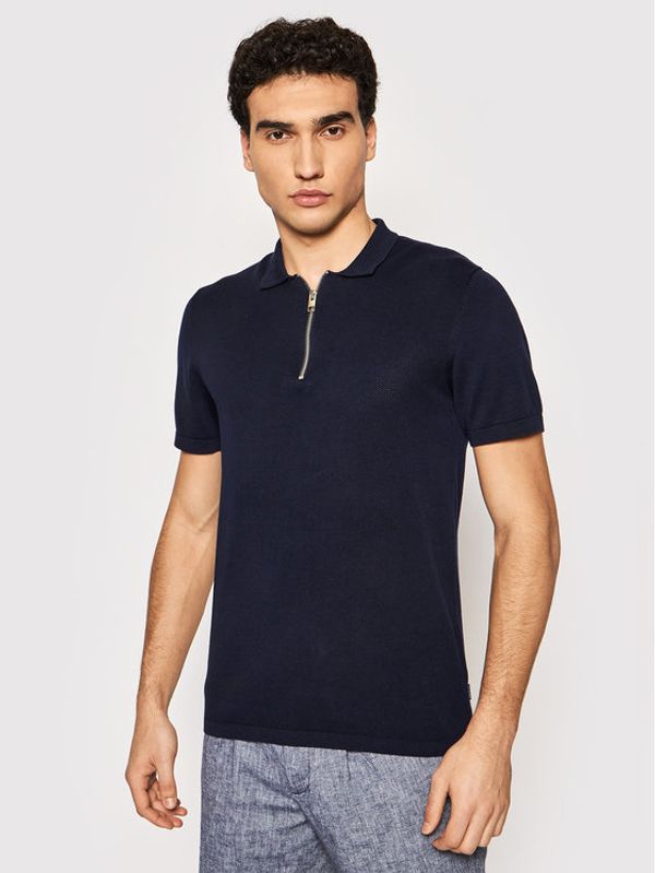 Jack&Jones Jack&Jones PREMIUM Тениска с яка и копчета Blabowie 12187456 Тъмносин Regular Fit