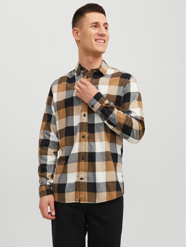 Jack&Jones Jack&Jones Риза 12235965 Кафяв Slim Fit