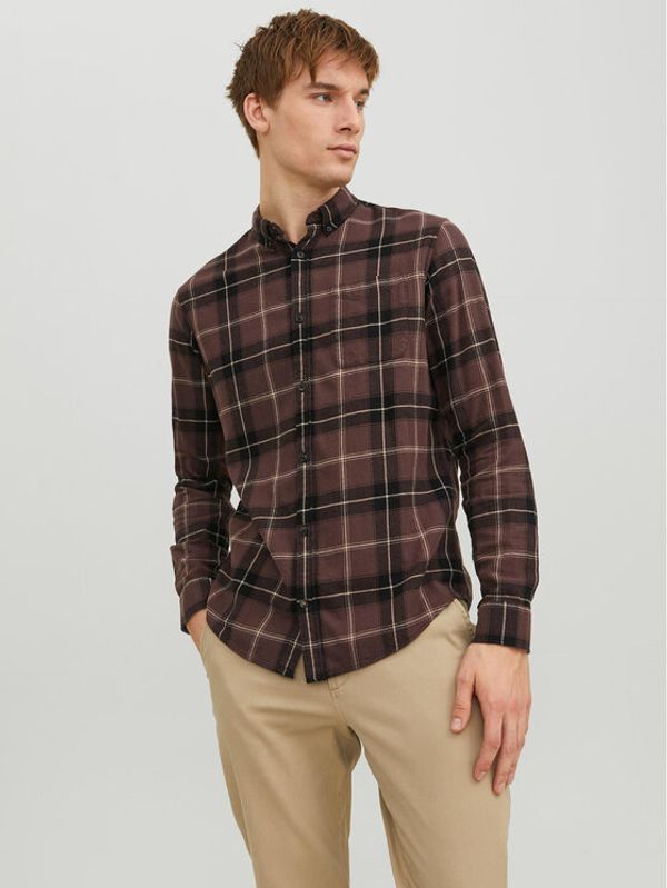 Jack&Jones Jack&Jones Риза 12235982 Кафяв Slim Fit