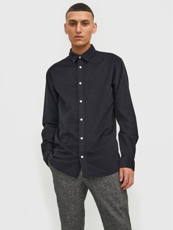 Jack&Jones Jack&Jones Риза Plain 12212858 Черен Slim Fit