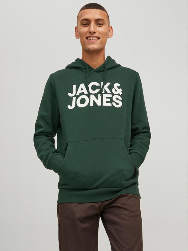 Jack&Jones Jack&Jones Суитшърт Corp Logo 12152840 Зелен Regular Fit