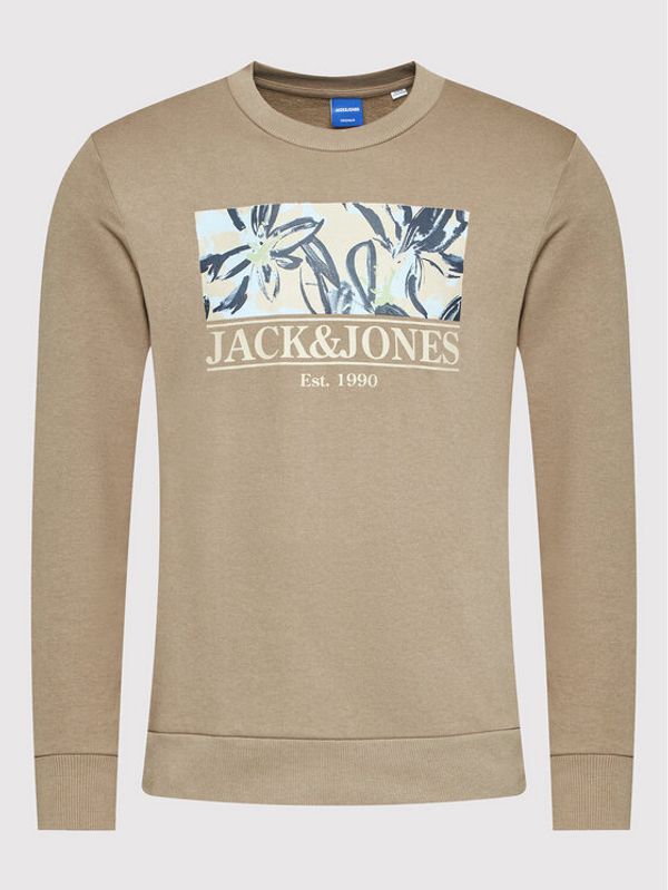 Jack&Jones Jack&Jones Суитшърт Flower 12205655 Кафяв Regular Fit