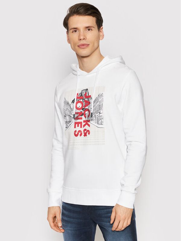 Jack&Jones Jack&Jones Суитшърт Kalf Sweat Hood 12202138 Бял Regular Fit