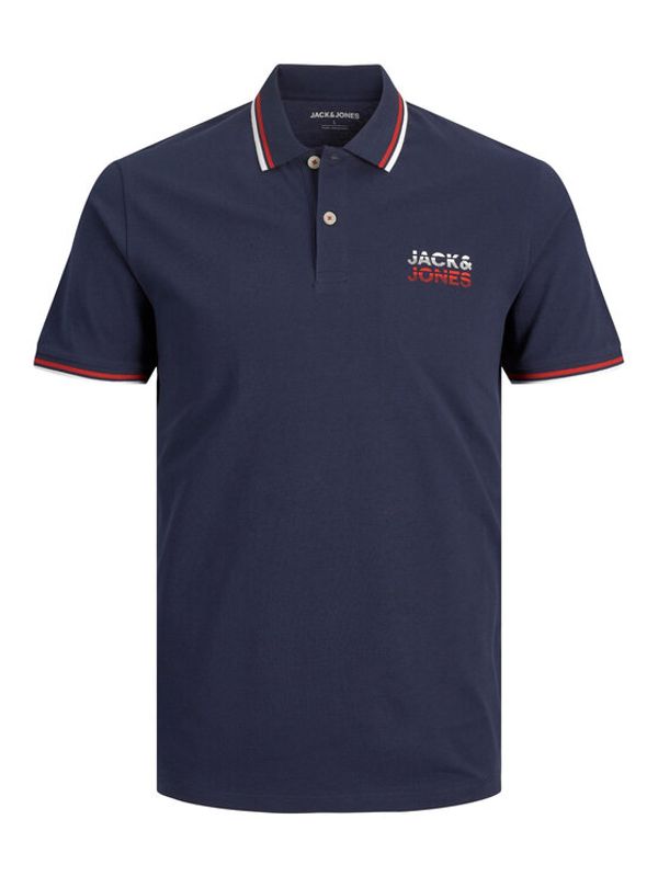 Jack&Jones Jack&Jones Тениска с яка и копчета 12221012 Син Regular Fit