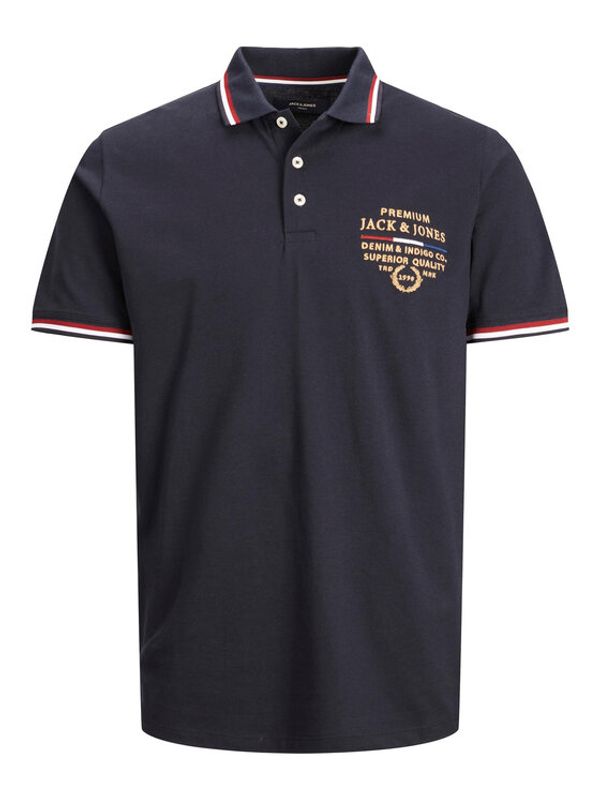 Jack&Jones Jack&Jones Тениска с яка и копчета 12236306 Син Regular Fit