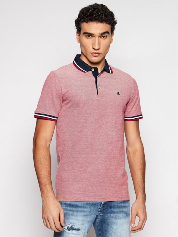 Jack&Jones Jack&Jones Тениска с яка и копчета Paulos 12136668 Червен Slim Fit