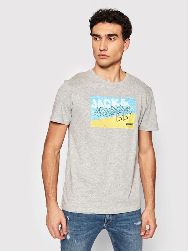 Jack&Jones Jack&Jones Тишърт Azure 12189032 Сив Regular Fit