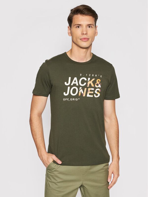 Jack&Jones Jack&Jones Тишърт Cam 12194175 Зелен Regular Fit