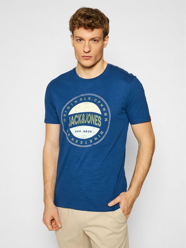 Jack&Jones Jack&Jones Тишърт Christensen 12185392 Тъмносин Regular Fit