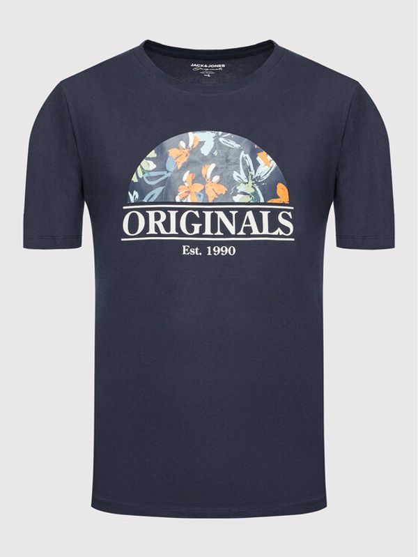 Jack&Jones Jack&Jones Тишърт Flower 12205874 Тъмносин Relaxed Fit
