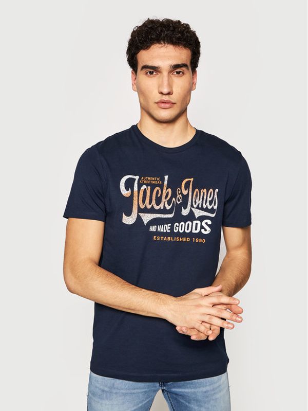 Jack&Jones Jack&Jones Тишърт Hags 12184261 Тъмносин Regular Fit