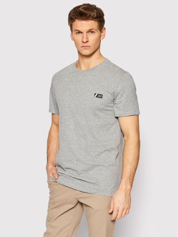 Jack&Jones Jack&Jones Тишърт Jake Badge 12208432 Сив Regular Fit