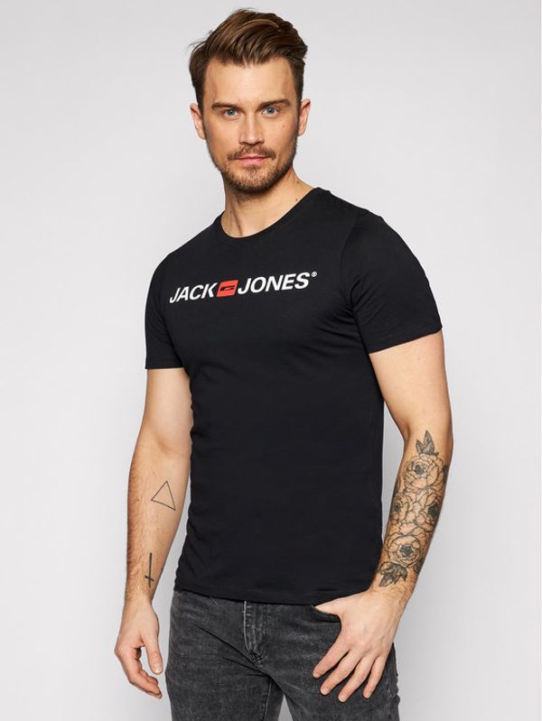 Jack&Jones Jack&Jones Тишърт Jjecorp Logo 12137126 Черен Slim Fit