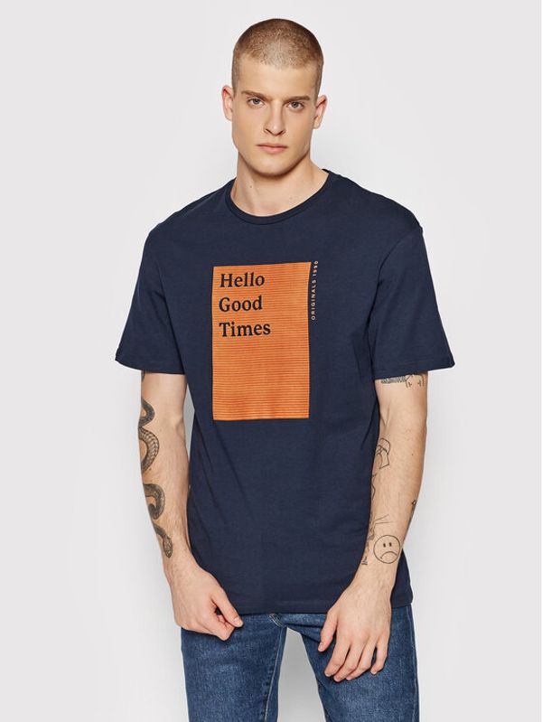 Jack&Jones Jack&Jones Тишърт Jorcorduroy 12198350 Тъмносин Regular Fit