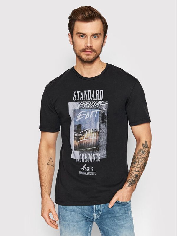 Jack&Jones Jack&Jones Тишърт Knockoutfade 12205956 Черен Relaxed Fit