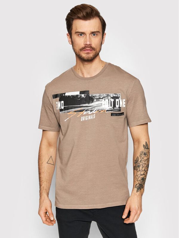Jack&Jones Jack&Jones Тишърт Knockoutfade 12205956 Кафяв Relaxed Fit